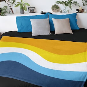 Aroace Sunset Flag Blanket, Aroace Pride Blanket, Aroace Flag Home Decor, Aromantic Asexual Throw Blanket, Aro Ace Aesthetic Room Decor