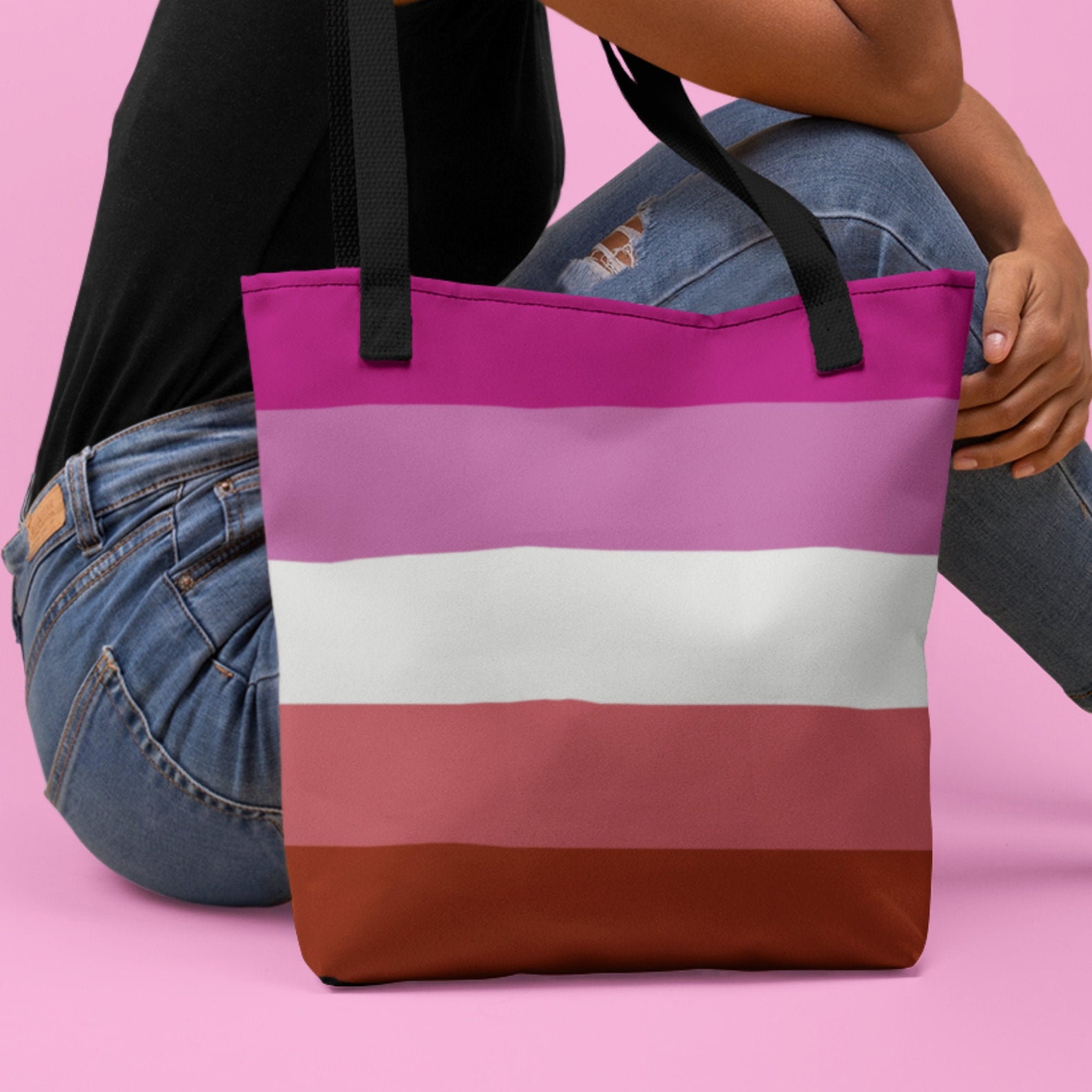 Lesbian Tote Bag Lesbian Pride Bag Lesbian Flag Bag Pride Etsy