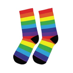 Rainbow Pride Flag Socks, Rainbow Socks, LGBT Accessories, Gay Pride Socks, LGBT Socks, Queer Pride Wear, Gay Gifts, Crew Socks, One Size