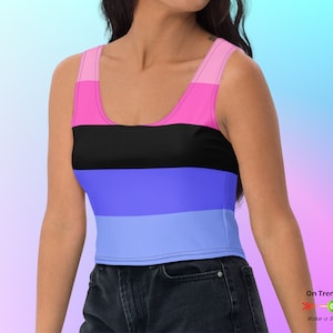 Omnisexual Flag Crop Top, cropped Omnisexual Pride Tank Top, Omni Pride Parade Outfit, Omni Flag Clothing, Omnisexuality LGBTQIA Pride Merch
