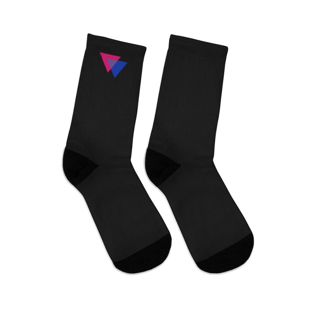Black Bisexual Biangle Socks One Size Bisexual Socks Bi Etsy