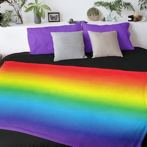 Ombré Rainbow Blanket, LGBT Blanket, Gay Pride Blanket, LGBT Pride Flag Aesthetic Room Decor, decorative Rainbow Throw Blanket, Gay Gift