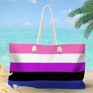 Genderfluid Flag Weekender Bag, Genderfluid Beach Bag, Gender Fluid Flag Overnight Bag, Genderfluid Pride Travel Bag, Gender Nonconforming