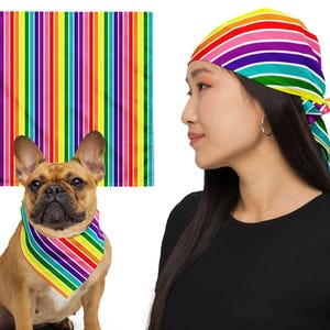 Historical 8 Stripes Pink Rainbow Flag Bandana, Gay Pride Bandana for Dogs Pets Ally, LGBT Bandana, Queer Hair Scarf, Pride Flag Head Scarf