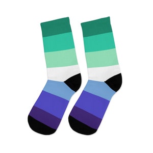 MLM Pride Flag Socks, Gay Male Pride Socks, Gay Male Flag Socks, Gay Pride Socks, Blue Gay Flag Socks, LGBT Socks, Queer Socks, Gay Socks