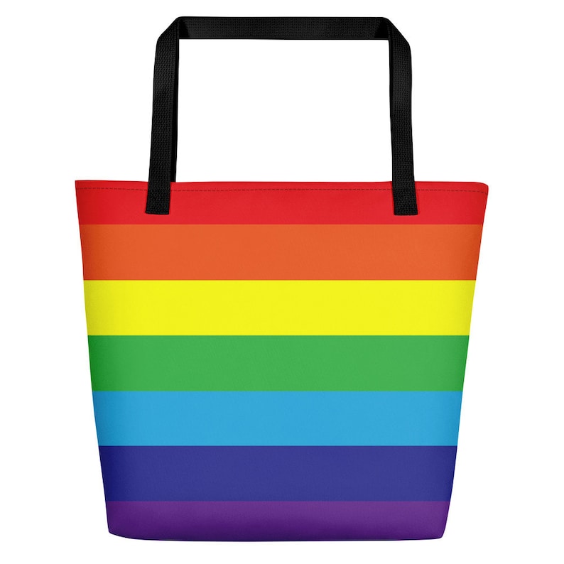 Pride Beach Tote Rainbow Beach Bag Rainbow Tote Bag Rainbow Pride Bag Rainbow Pattern Gay Pride Pride Rainbow Bag LGBT Rainbow Print