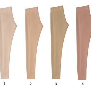 Nude Leggings for Women, Skin Tone Gym Leggings, Solid Neutral Skin