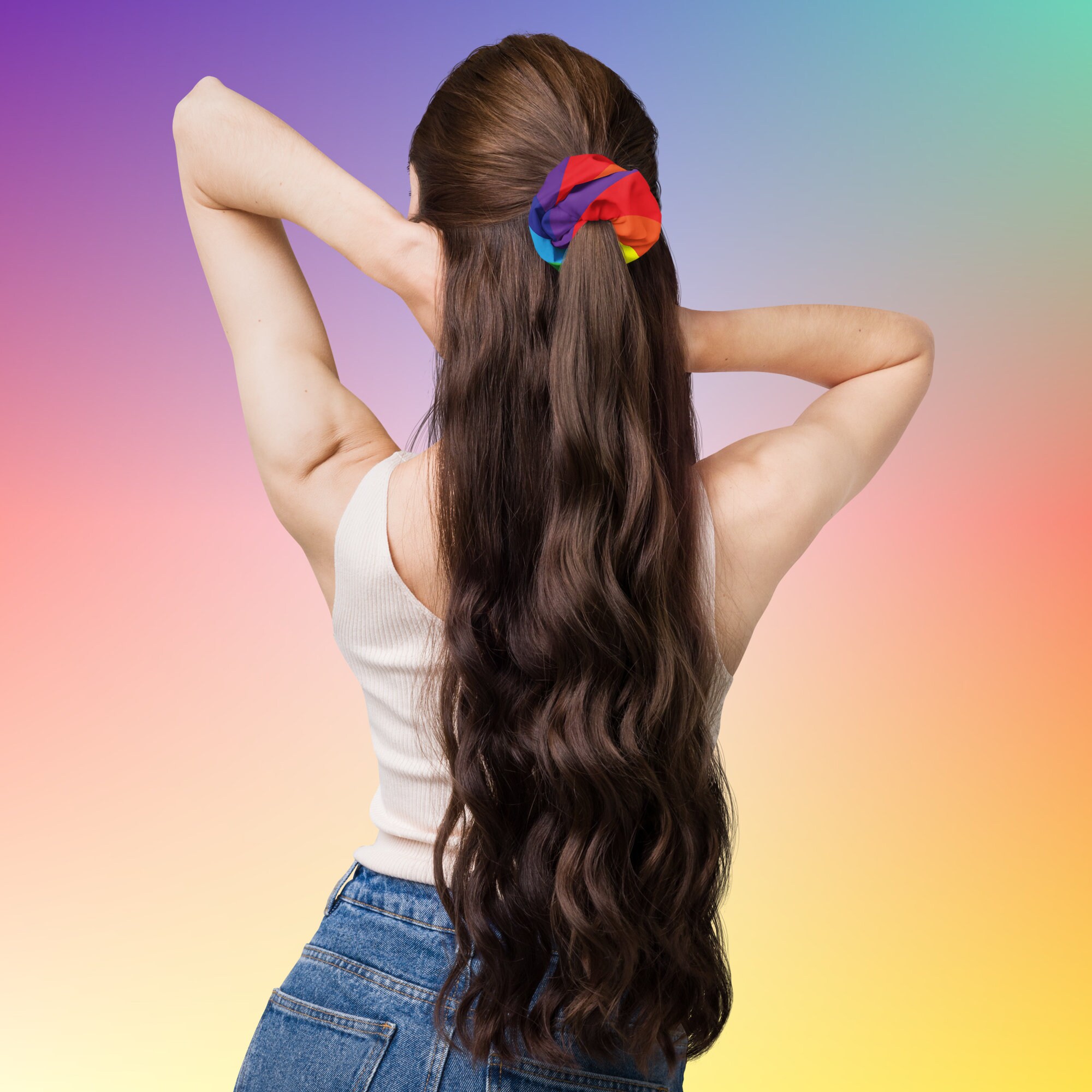 Rainbow Scrunchie LGBTQA LGBTQ Plus LGBT Pride Scrunchie Gay
