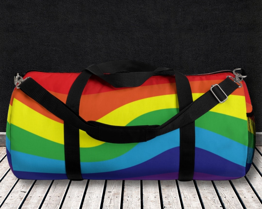Rainbow Flag Duffle Bag, Gay Pride Bag, Pride Flag Canvas Gym Bag, LGBT