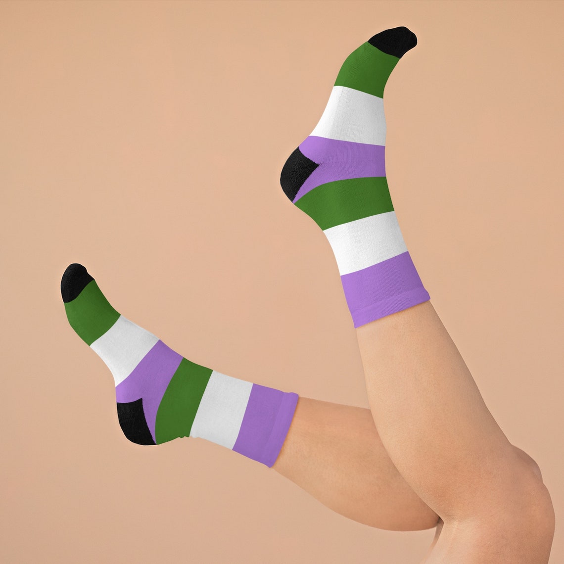 Genderqueer Flag Socks Genderqueer Pride Striped Socks Etsy