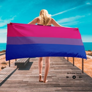 Bisexual Pride Flag Beach Towel, Bi Pride Beach Blanket Throw, Bisexual Flag Picnic Blanket, Bi Flag Aesthetic Summer Pool Party Accessory