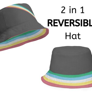 2 in 1 reversible Disability Pride Flag Bucket Hat, Disability Pride Hat, Invisible Disability Awareness Hidden Chronic Illness Spoonie Gift