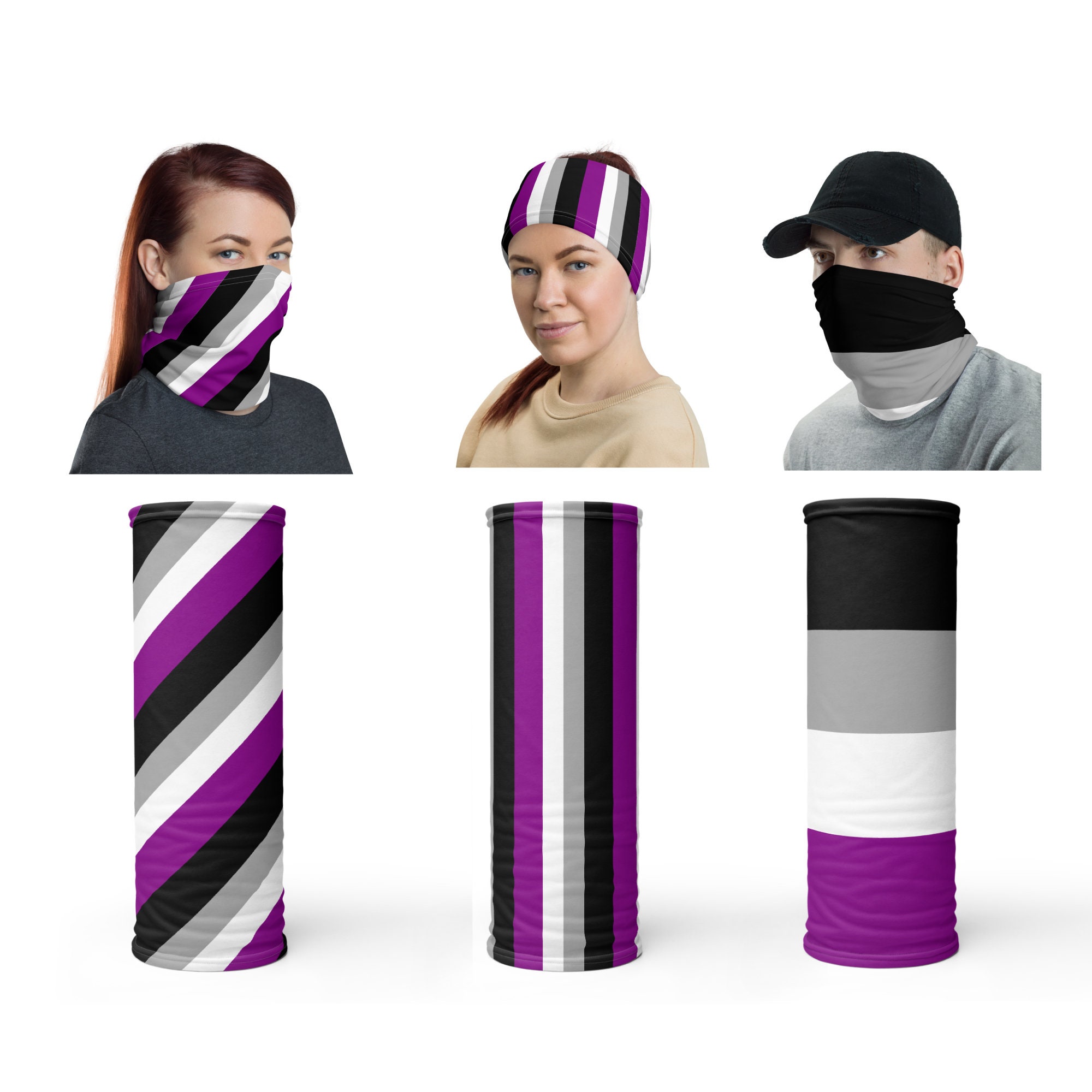Asexual Flag Tube Scarf Asexual Pride Bandana Asexual Cover Etsy