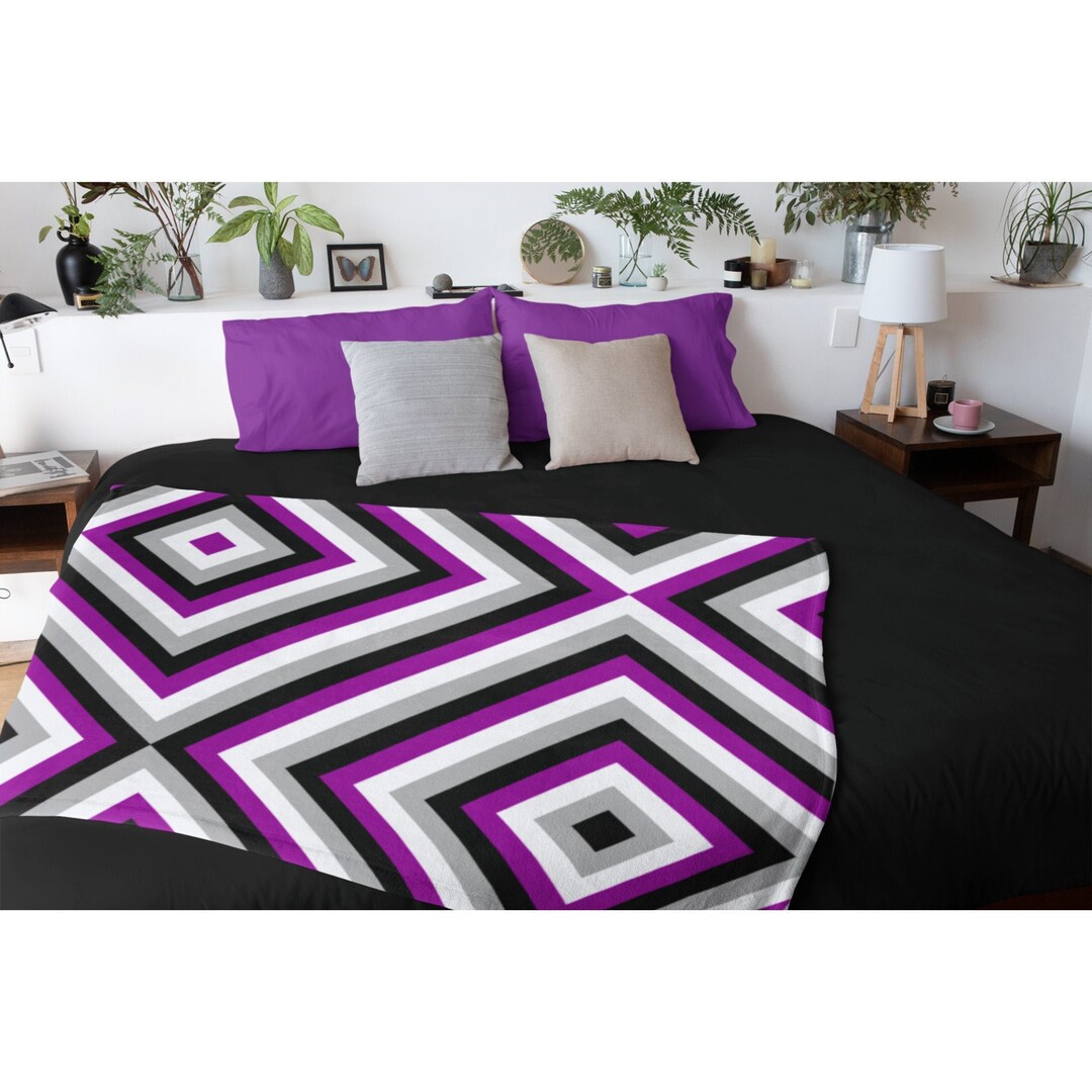 Asexual Pride Überwurfdecke – Superweich, 127 X 152 Cm, Plüsch-Luxe-Stoff