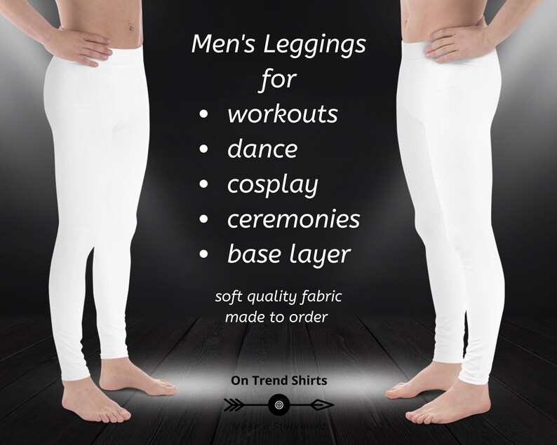 Solid White Mens Leggings Ceremonial 