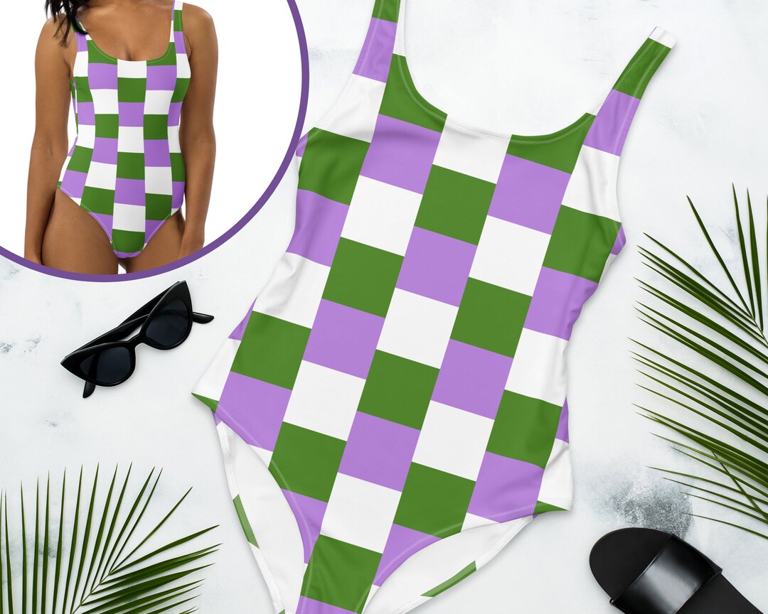 Genderqueer Swimsuit Genderqueer Pride Bathing Suit Etsy