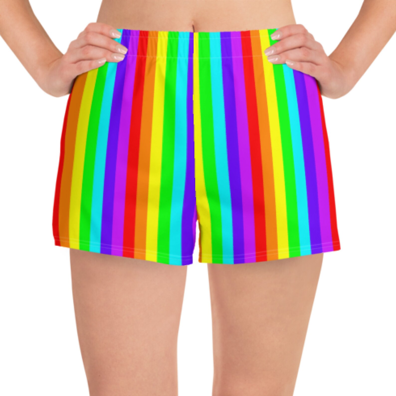 Rainbow Shorts Festival Shorts Striped Shorts Athletic Etsy