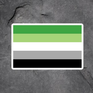 Aromantic Flag Sticker, Aro Pride Sticker, LGBTQIA Vinyl Stickers, Queer Stickers, Laptop Stickers LGBT, Aromantic Pride Aesthetic Stickers