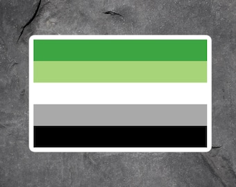 Aromantic Flag Sticker, Aro Pride Sticker, LGBTQIA Vinyl Stickers, Queer Stickers, Laptop Stickers LGBT, Aromantic Pride Aesthetic Stickers
