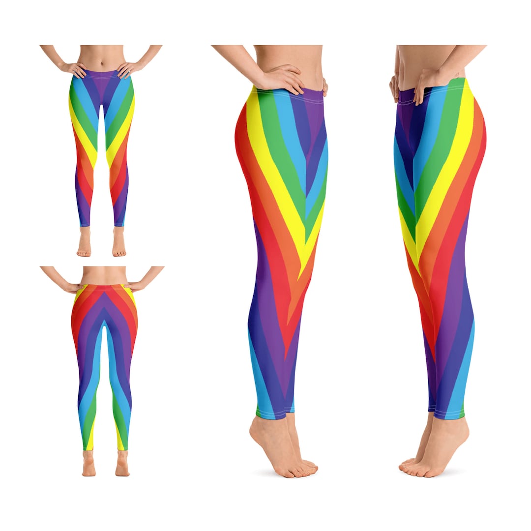 Jambières Hautes Sans Pieds Arc-en-ciel Rayé - Taille Unique - Femme