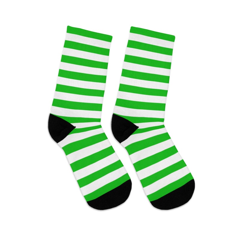 Leprechaun Socks Green White Striped Socks St Patricks Day | Etsy