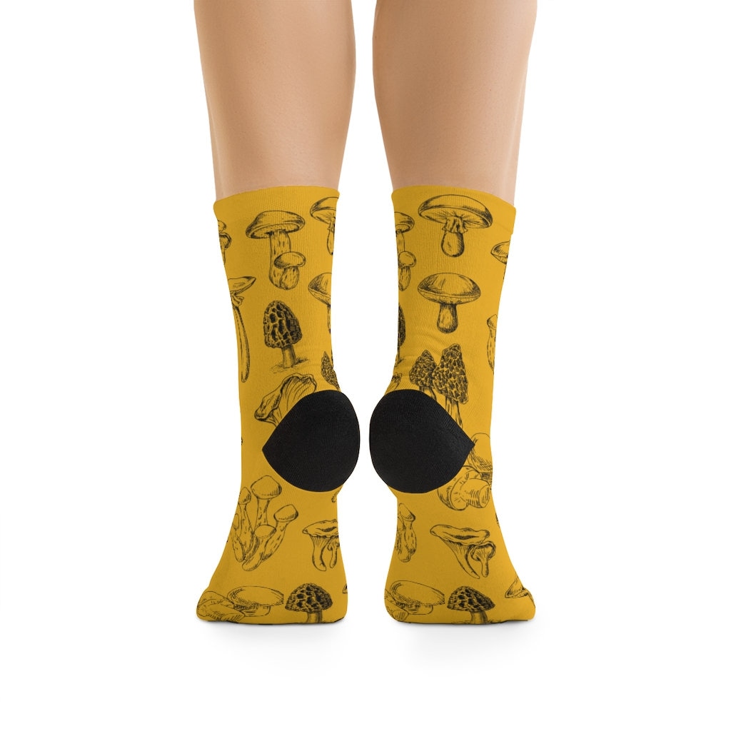 Vintage Mushroom Socks Mushroom Illustration Socks Cute Etsy