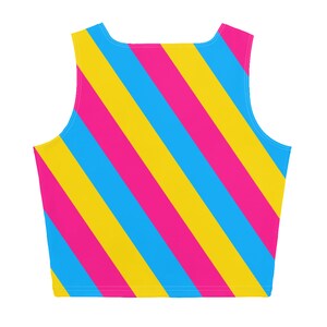 Pansexual Crop Top, Pan Flag Cropped Tank, Pan Pride Parade Outfit, LGBTQ+ Genderqueer, Queer Fashion, Festival Clothes, Fitness Gym Gear, bild 4