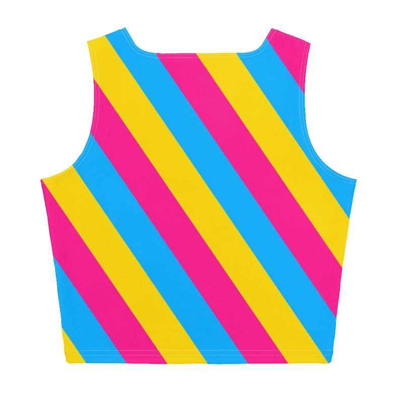 Pansexual Crop Top, Pan Flag Cropped Tank, Pan Pride Parade Outfit, LGBTQ+ Genderqueer, Queer Fashion, Festival Clothes, Fitness Gym Gear, bild 4