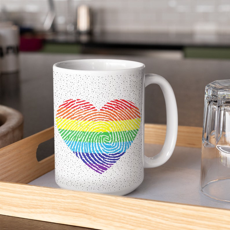 Rainbow Heart Mug Pride Mug LGBT Mug Gay Pride Gift LGBTQ | Etsy