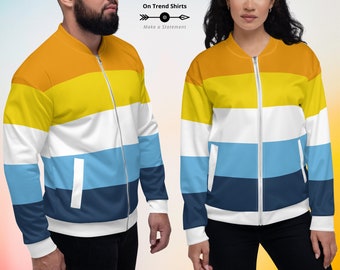 Aroace Flag Bomber Jacket, Aroace Pride Jacket, Aromantic Asexual Clothing, Aro Ace Pride Flag Outfit, LGBTQIA+ Aro-Ace Pride Month Clothes