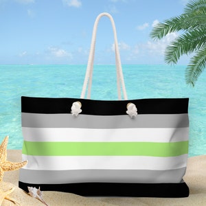 Agender Flag Weekender Bag, Agender Beach Bag, Agender Pride Tote Bag, LGBTQIAA Visibility Gender Nonconforming Gift, Agender Accessories