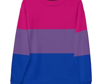 Bisexual Pride Flag Sweatshirt, Bi Pride Sweater, Bisexual Sweater, Bisexual Flag Clothes, Bisexual Pride Clothing, LGBTQ LGBT Bisexual Gift
