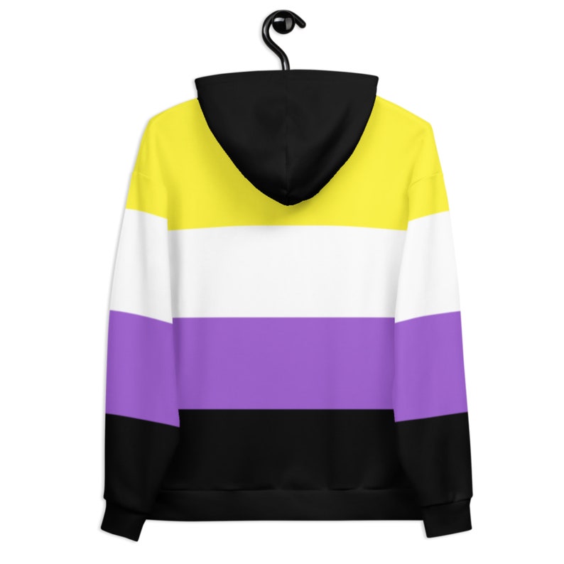 Nonbinary Hoodie Nonbinary Flag Hooded Sweatshirt ...