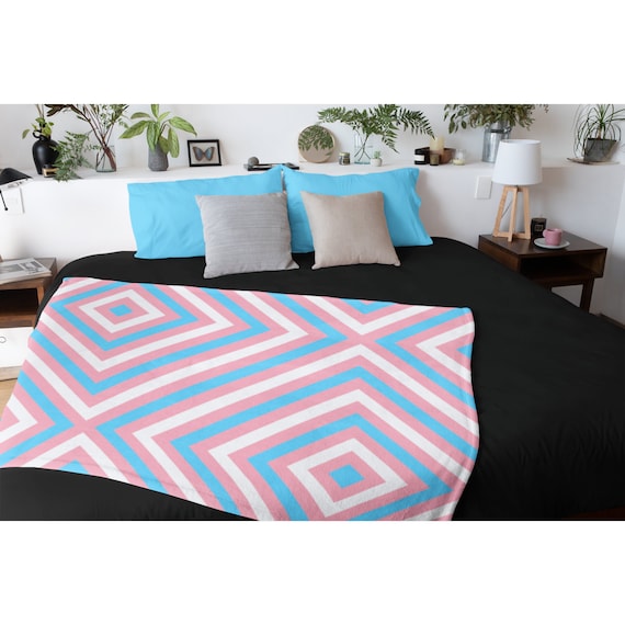 Transgender Pride Blanket Trans Pride Flag Aesthetic Room - Etsy