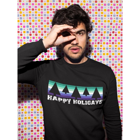 Happy Holigays MLM Flag Gay Christmas 