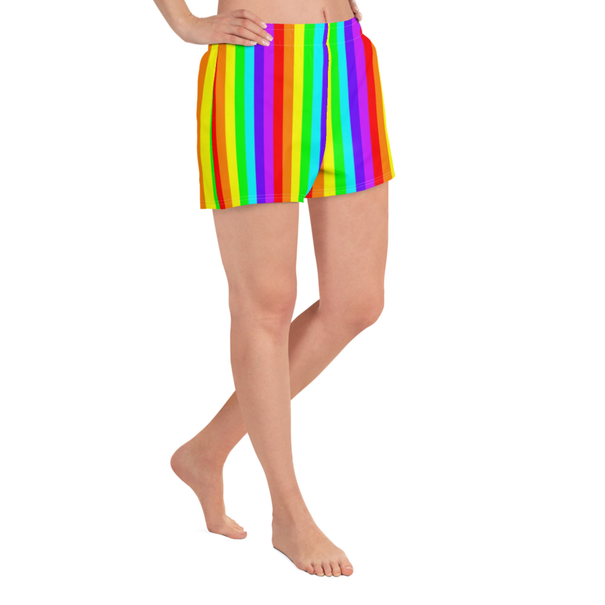 Rainbow Shorts Festival Shorts Striped Shorts Athletic Etsy