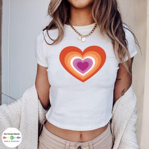 Community Lesbian Flag Heart Lesbian Shirt, Gay Baby Tee, Gay Pride Shirt, Lesbian Pride Flag LGBT Shirt, Gay Pride Shirt, Femme Lesbian Tee