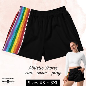 Athletic Rainbow Stripe Shorts, cute Pride Festival Shorts, LGBT Shorts, Gay Pride Shorts, Gay Shorts, Beach Summer Gym Swim Run Workouts