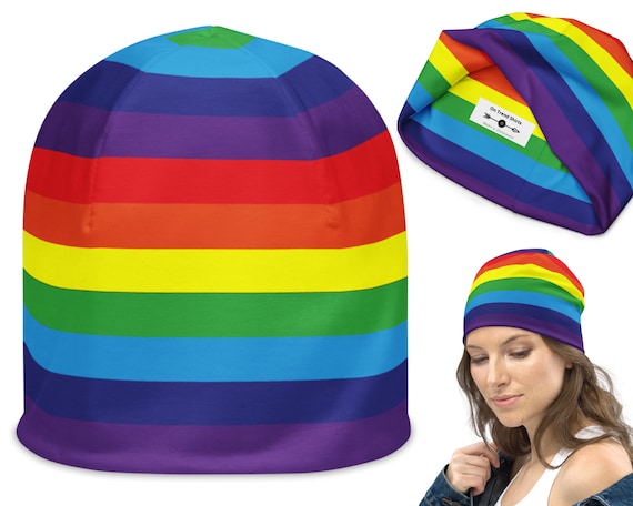 EQUALITY Slouch Beanie rainbow gay pride lesbian Trans LGBT Mens Ladies Hat Cap 