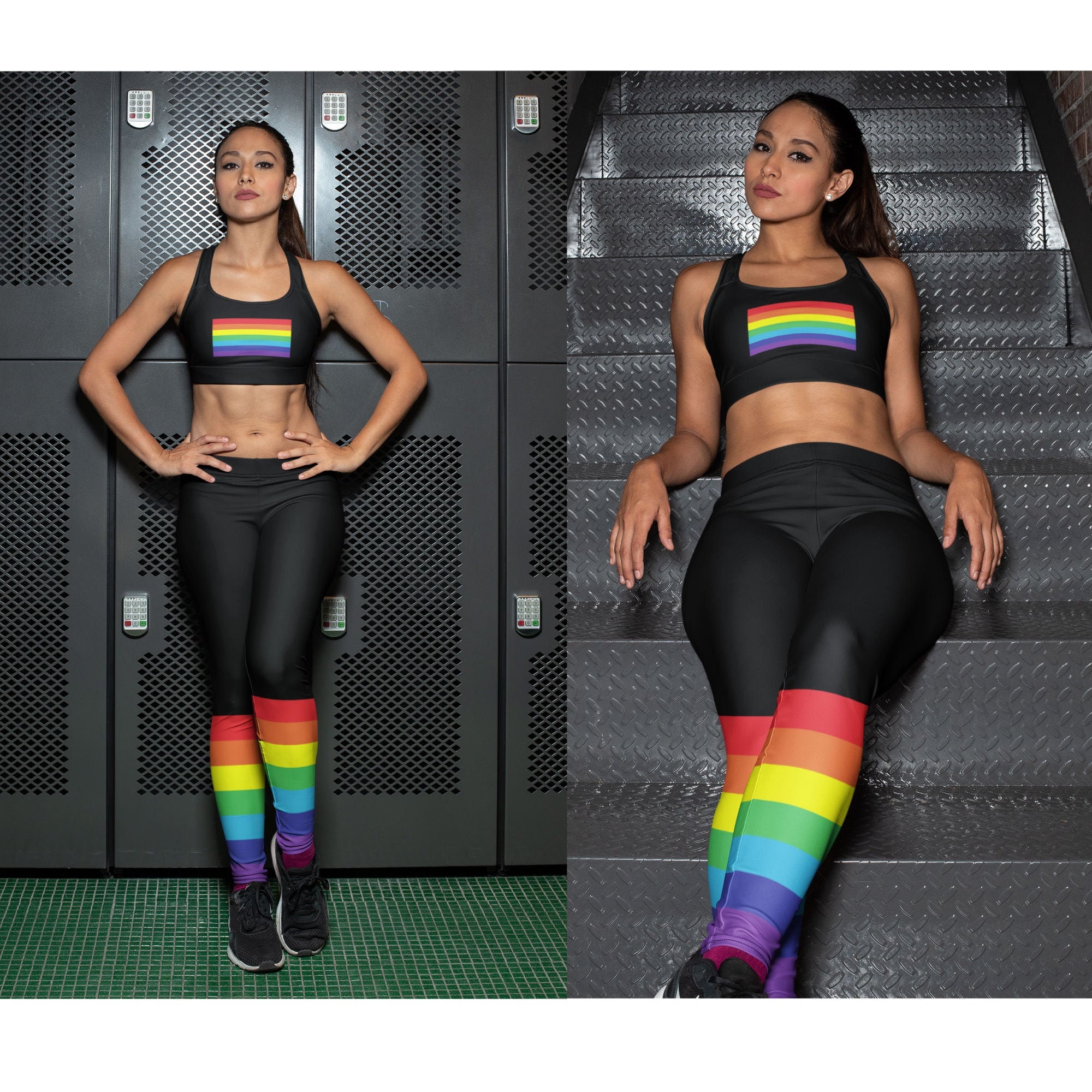 Rainbow Flag Matching Gym Set, Workout Leggings & Sports Bra Top, Gay Pride  Parade Outfit, LGBT Lesbian Gay Bi Trans Festival Clothes -  Canada