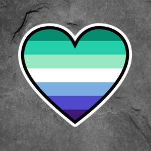 Gay Male Pride Stickers, MLM Pride Flag Stickers, Blue Gay Flag, Heart, Rainbow, Wave, Triangle, Exclamation Mark, Gay Aesthetic Stickers image 4