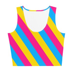Pansexual Crop Top, Pan Flag Cropped Tank, Pan Pride Parade Outfit, LGBTQ+ Genderqueer, Queer Fashion, Festival Clothes, Fitness Gym Gear, bild 3