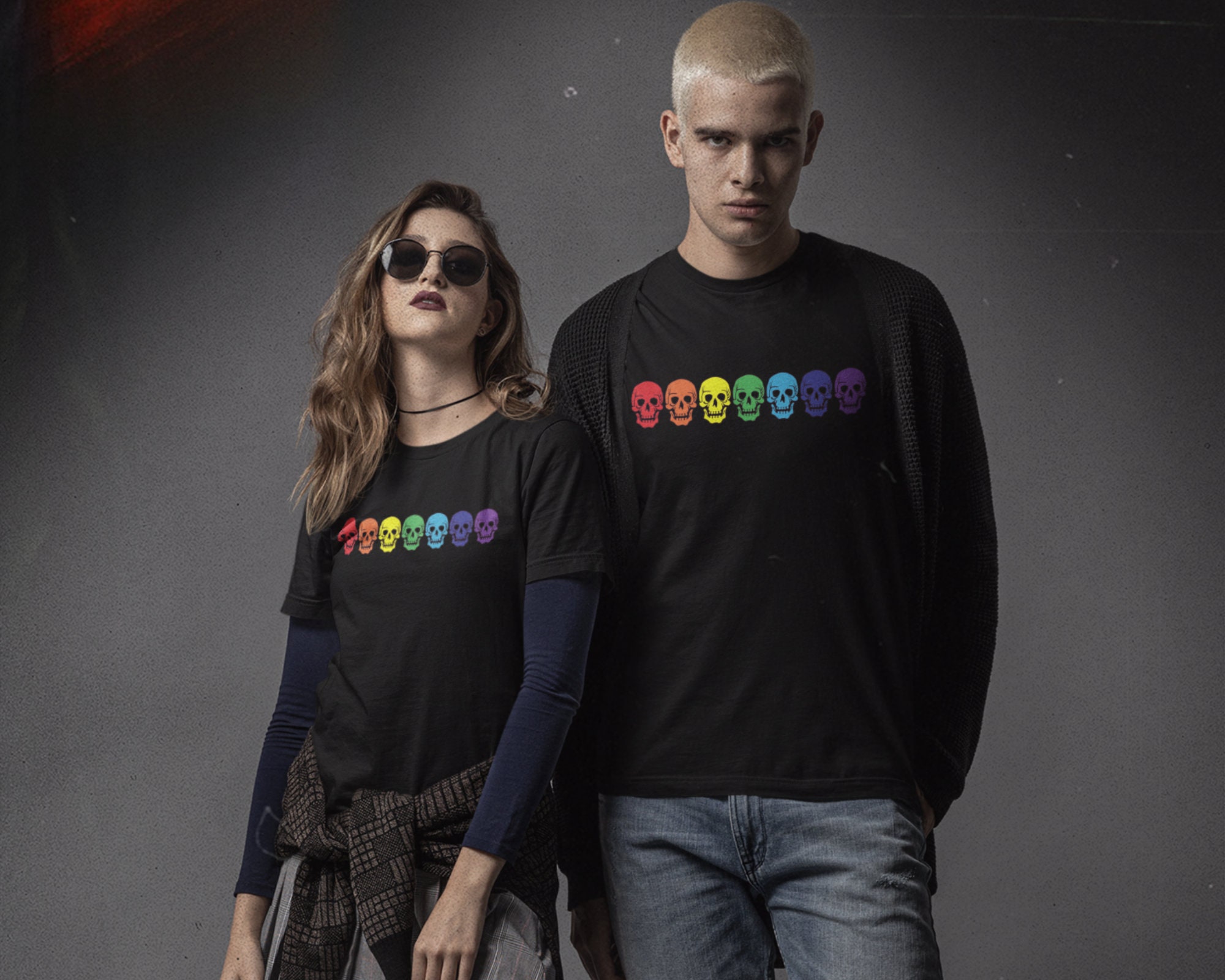 Discover Rainbow Skull Shirt, gothic LGBT Shirt, Gay Pride Halloween T Shirt, Rainbow Halloween Shirt, funny Gay Halloween Tee, Gay Halloween Gift