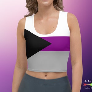 Demisexual Flag Crop Top, cropped Demisexual Pride Tank Top, Demisexual Pride Flag Clothing, Demi Pride Parade Outfit, Pride Month Apparel