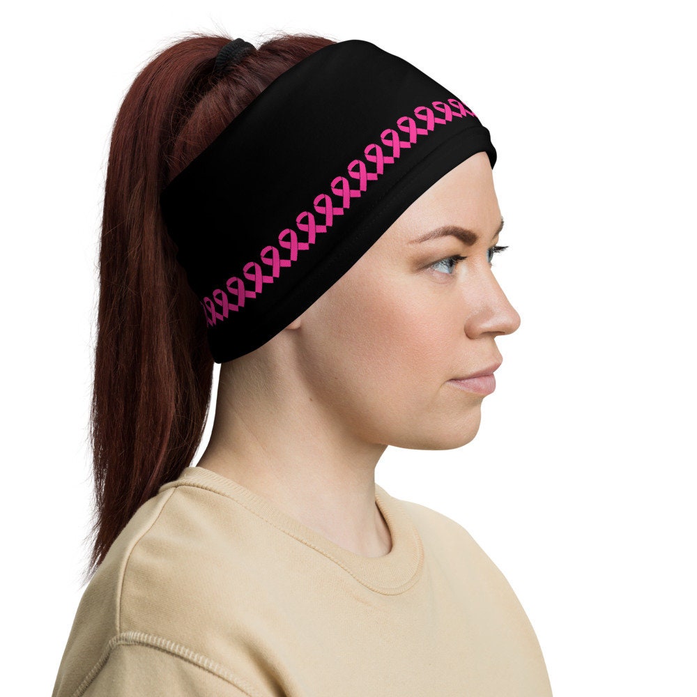 Multifunctional Breast Cancer Headband Pink Ribbon Bandana Etsy