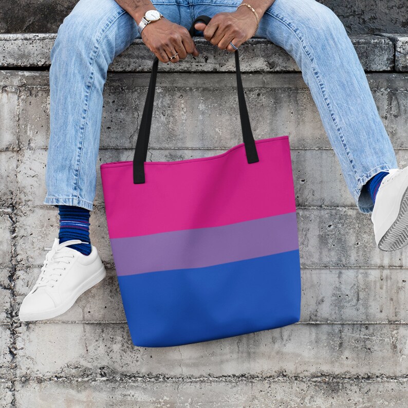 Subtle Bi Bag Bisexual Tote Bag, Bi Pride Book Tote, Bisexual Pride Bag, Bi Pride ...