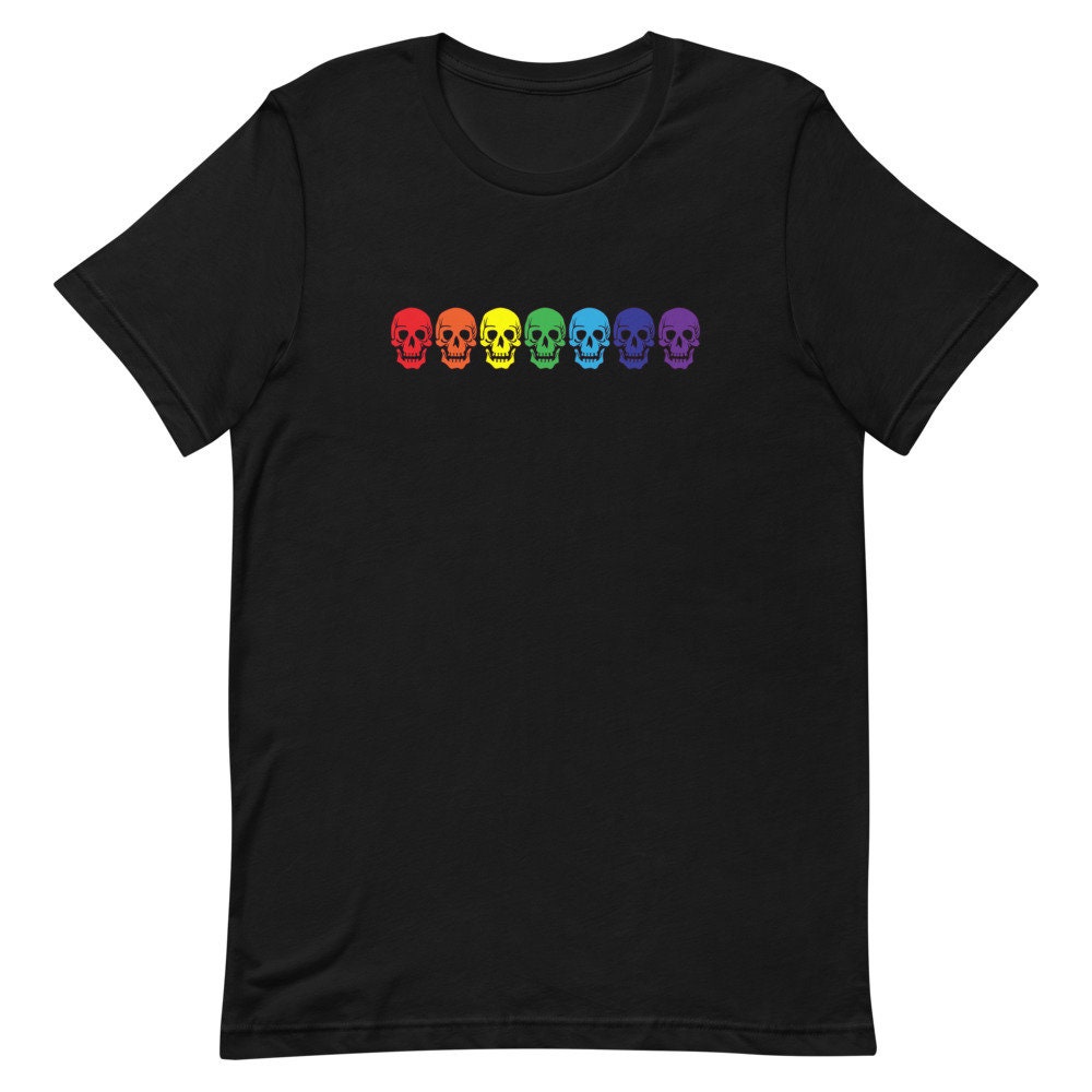 Discover Rainbow Skull Shirt, gothic LGBT Shirt, Gay Pride Halloween T Shirt, Rainbow Halloween Shirt, funny Gay Halloween Tee, Gay Halloween Gift