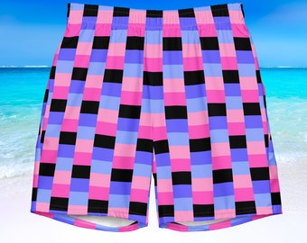 2xs - 6xl Omnisexual Swim Trunks, Omni Pride Swim Shorts, Omnisexual Flag Colors Aesthetic Clothing, 2SLGBTQIA Beachwear, LGBTQ2S Swimwear