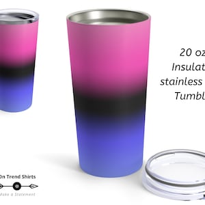 Ombré Omnisexual Tumbler 20 oz, insulated stainless steel Omni Pride Coffee Tumbler, Omni Flag Aesthetic Travel Mug, LGBTQ+ Tumbler Cup