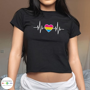 Pansexual Shirt, Pansexual Pride Shirt, Pan Pride Baby Tee, Pansexual Pride Flag T-Shirt, Pansexual Clothing, Pansexual Heart Tshirt